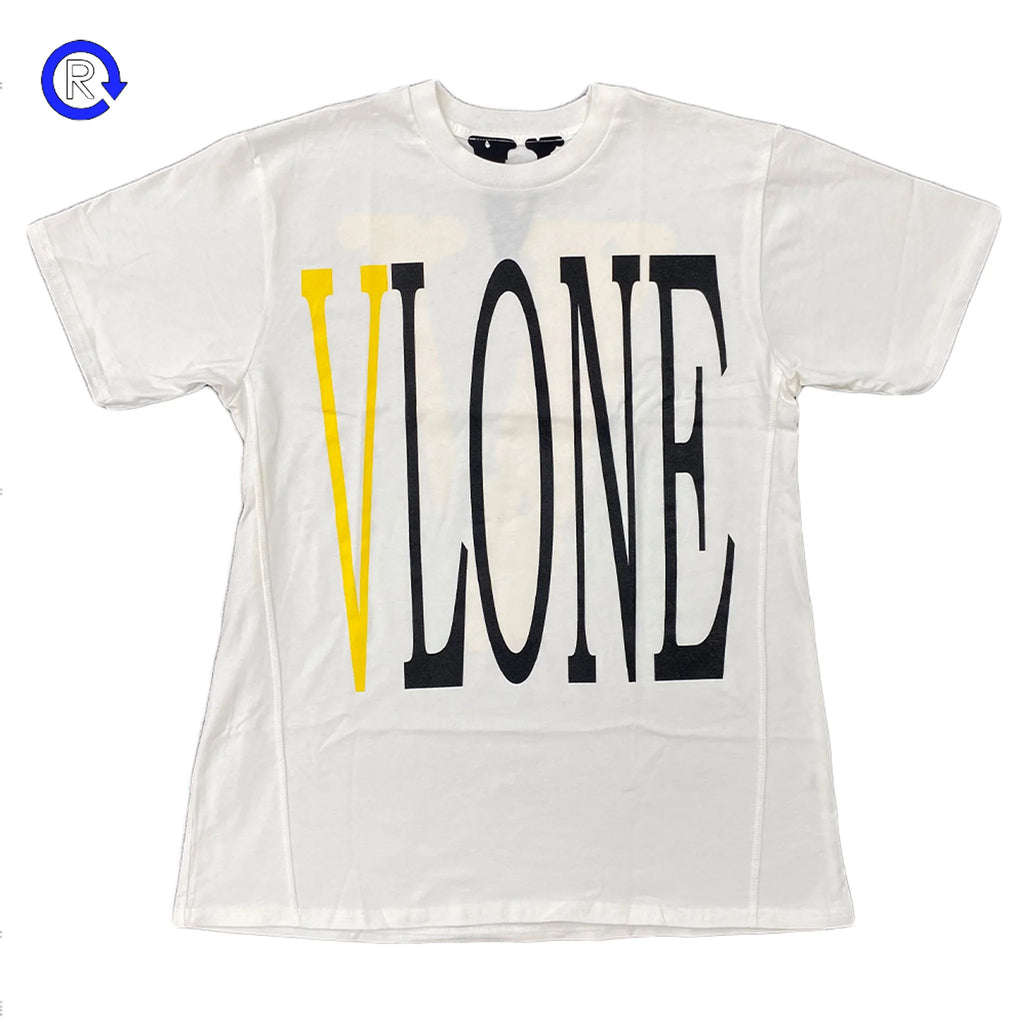 Vlone White Yellow Staple Tee ATL