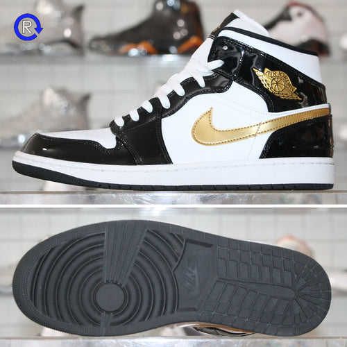 'Black/White/Gold Patent' Air Jordan 1 Mid (2019) | Size 11 Condition: 9.5/10. (PGH)