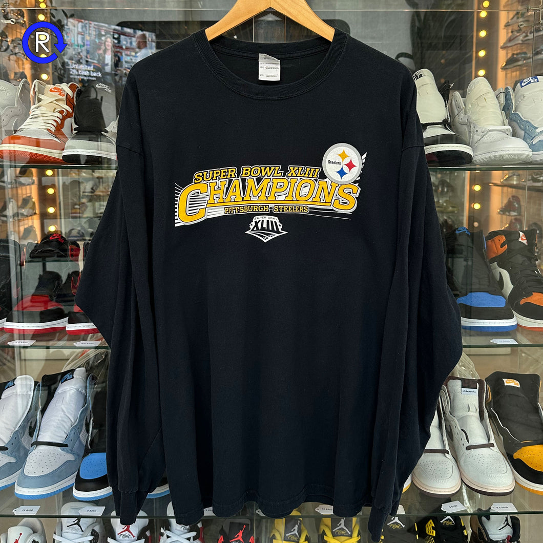 Pittsburgh Steelers Black Super Bowl XLIII Champions LS Tee