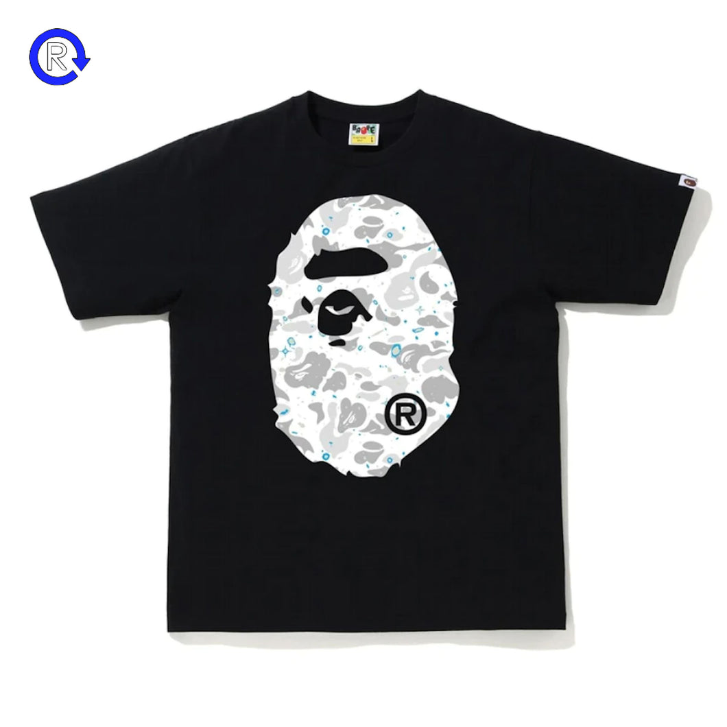 Bape Black Space Camp Big Ape Head Tee