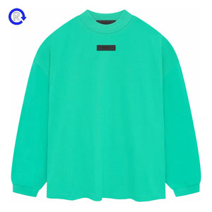 Fear of God Essentials Mint Rubber Logo LS Tee (NEW)