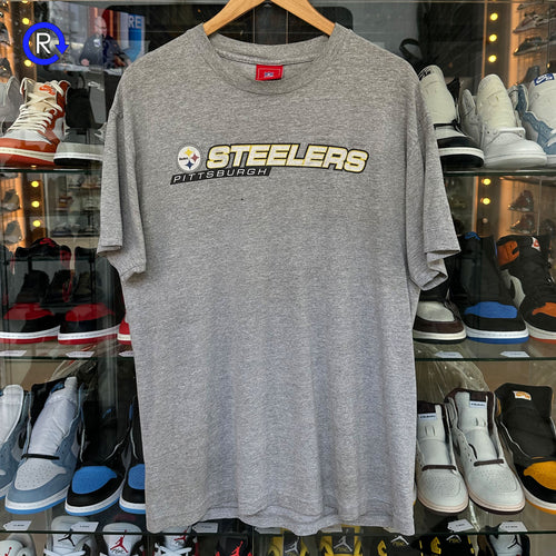 Pittsburgh Steelers Heather Grey Block Letter Tee