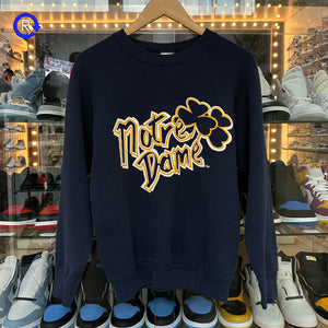 NCAA Navy Notre Dame Bubble Letter Crewneck Sweatshirt