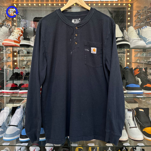 Carhartt Navy Pocket Henley LS