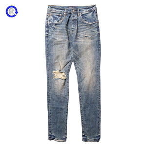 Purple Brand Distressed Dirty Reverse Indigo Blowout Jeans