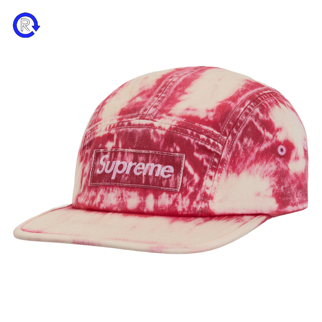Supreme Red Bleached Chino Camp Cap (SS24)