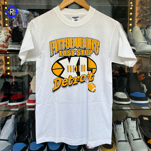 Steelers Super Bowl XL White Last Stop Detroit Tee