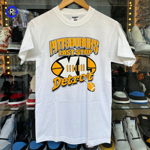 Steelers Super Bowl XL White Last Stop Detroit Tee