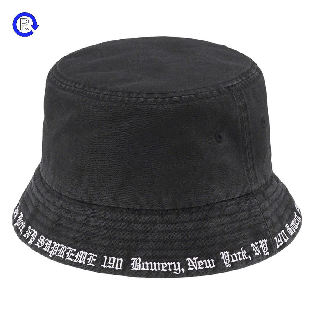 Supreme Black Embroidered Brim Crusher (SS23)