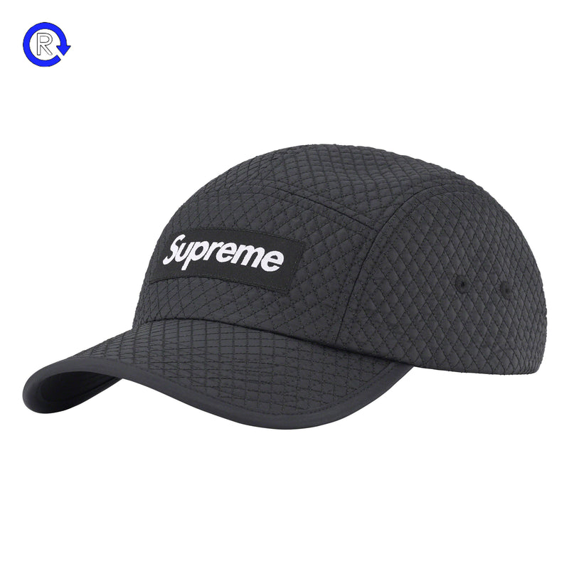 Supreme Black Micro Quilted Camp Cap (FW24)