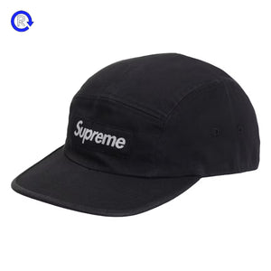 Supreme Black Washed Chino Twill Camp Cap (FW24)