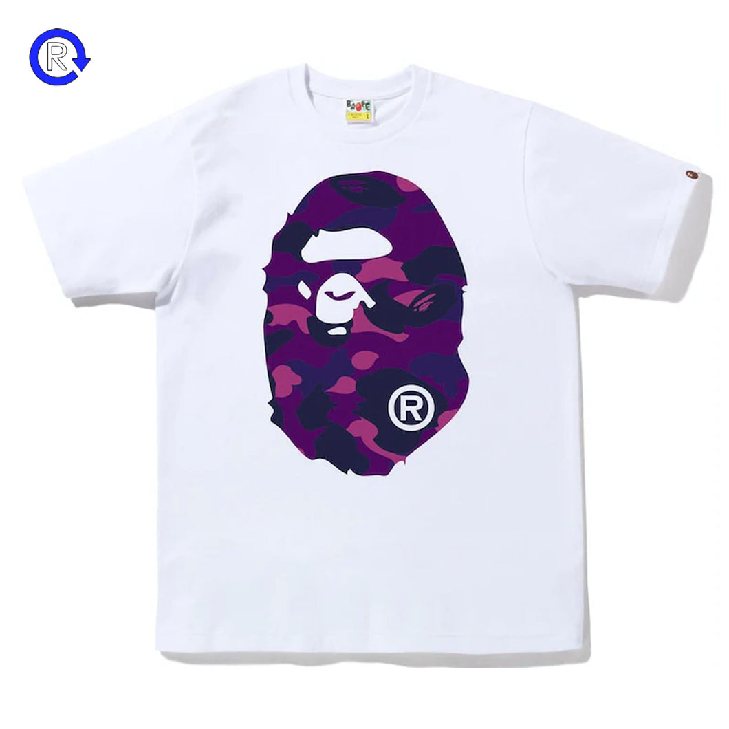 Bape White/Purple Camo Big Ape Tee