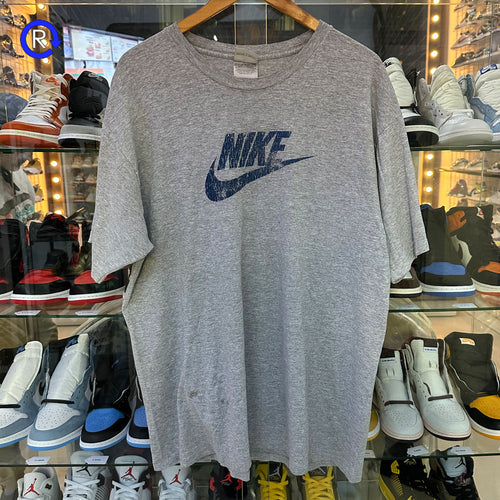 Nike Heather Grey/Royal Swoosh Tee