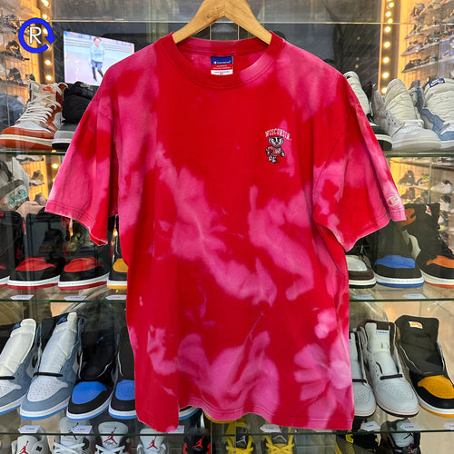 Champion Red Tie Dye Wisconsin Badgers Tee
