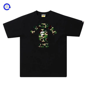 Bape Black/Green Color Camo College Tee