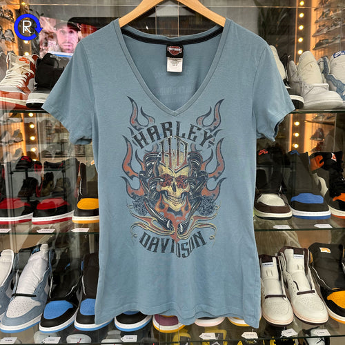 Harley-Davidson Slate Blue V-Neck Redstone Huntsville, AL Tee