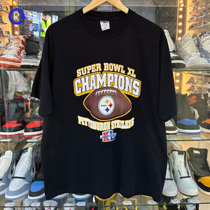 Pittsburgh Steelers Black Super Bowl XL Champions Tee