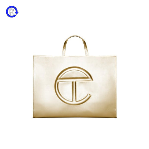 Telfar Large Gold Shopping Bag