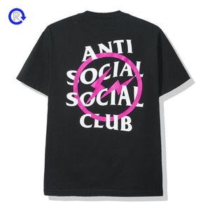 Anti Social Social Club x Fragment Black/Pink Bolt Tee