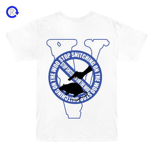 Vlone x Pop Smoke Blue Stop Snitching Tee