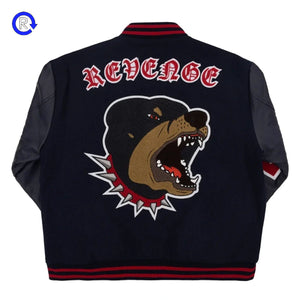 Revenge Navy Rottweiler Varsity Jacket