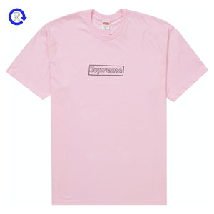 Supreme Light Pink Kaws Chalk Box Logo Tee (SS21)