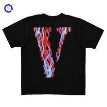 Vlone Black Skully Red Flame Tee (NEW)