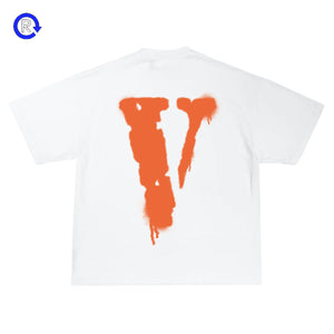 Vlone White/Orange Juice Wrld Big V Tee (ATL)